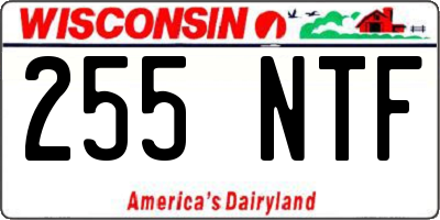 WI license plate 255NTF