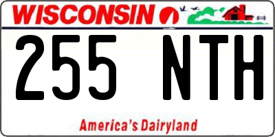 WI license plate 255NTH