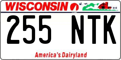 WI license plate 255NTK