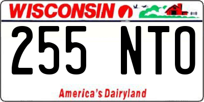 WI license plate 255NTO