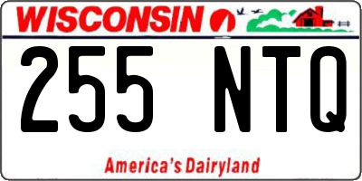 WI license plate 255NTQ