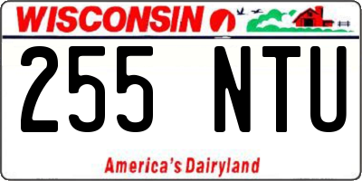 WI license plate 255NTU