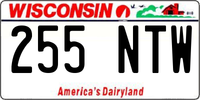 WI license plate 255NTW