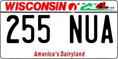 WI license plate 255NUA