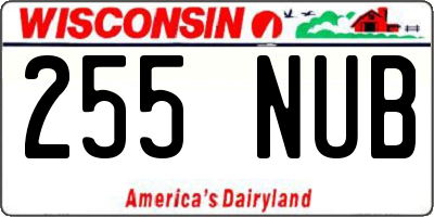 WI license plate 255NUB