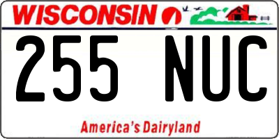 WI license plate 255NUC