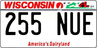 WI license plate 255NUE