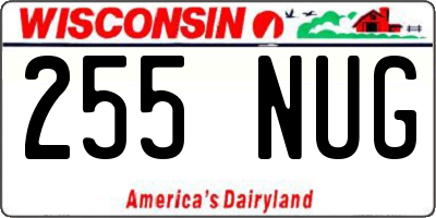 WI license plate 255NUG