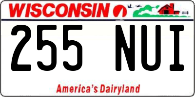 WI license plate 255NUI