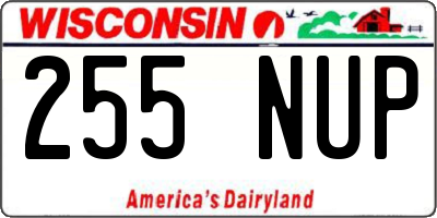 WI license plate 255NUP