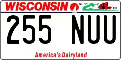 WI license plate 255NUU