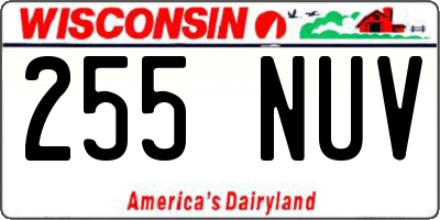 WI license plate 255NUV