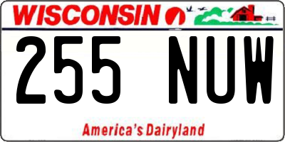 WI license plate 255NUW
