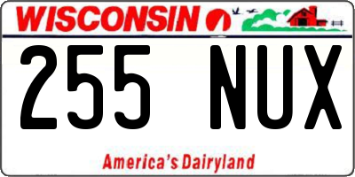 WI license plate 255NUX