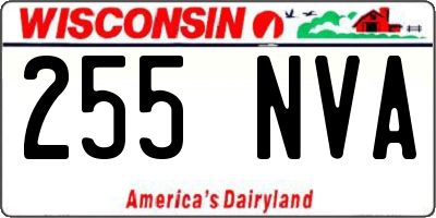 WI license plate 255NVA