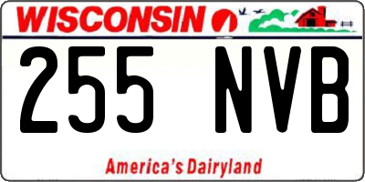 WI license plate 255NVB
