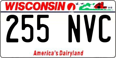 WI license plate 255NVC