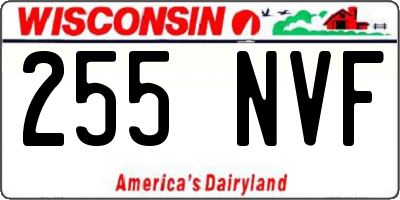 WI license plate 255NVF