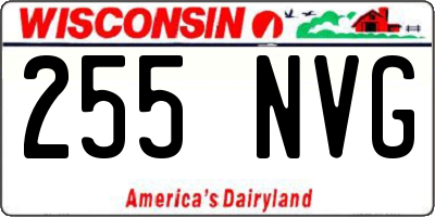 WI license plate 255NVG
