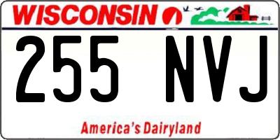 WI license plate 255NVJ