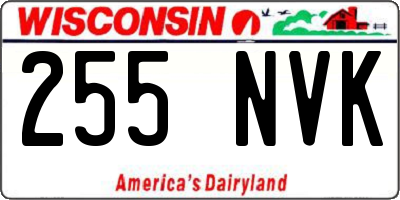 WI license plate 255NVK