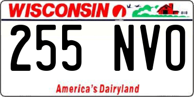 WI license plate 255NVO