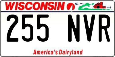 WI license plate 255NVR
