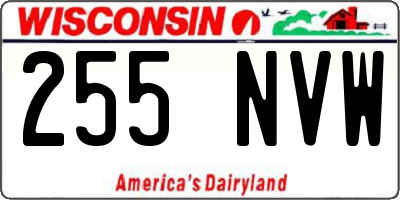 WI license plate 255NVW