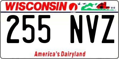 WI license plate 255NVZ