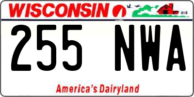 WI license plate 255NWA