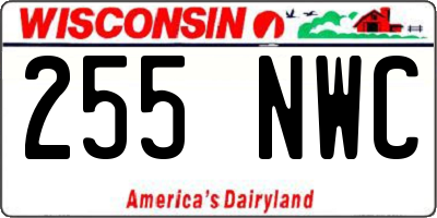 WI license plate 255NWC
