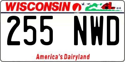 WI license plate 255NWD
