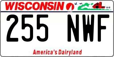 WI license plate 255NWF