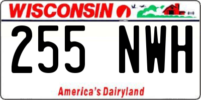 WI license plate 255NWH