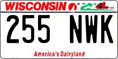 WI license plate 255NWK