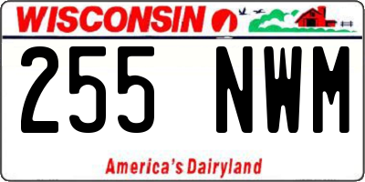 WI license plate 255NWM