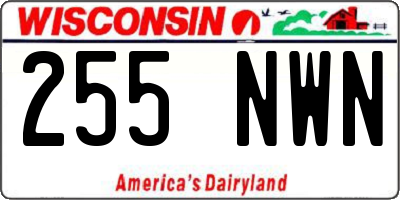 WI license plate 255NWN