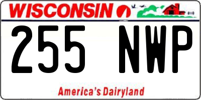 WI license plate 255NWP