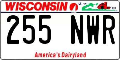 WI license plate 255NWR