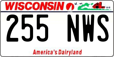 WI license plate 255NWS
