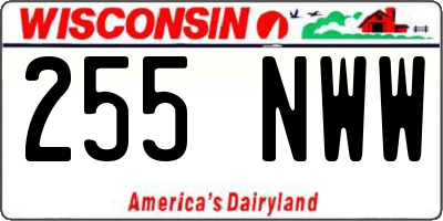 WI license plate 255NWW