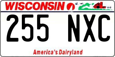 WI license plate 255NXC