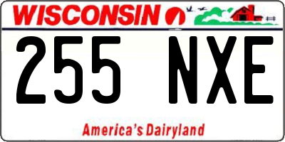 WI license plate 255NXE