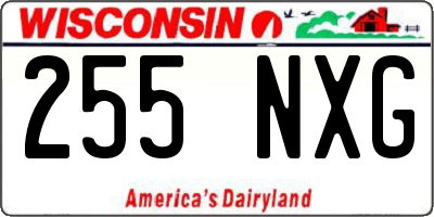 WI license plate 255NXG