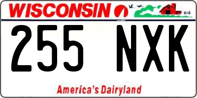 WI license plate 255NXK