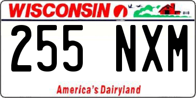 WI license plate 255NXM