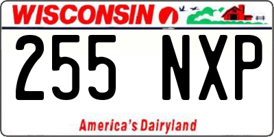 WI license plate 255NXP