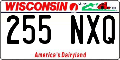 WI license plate 255NXQ