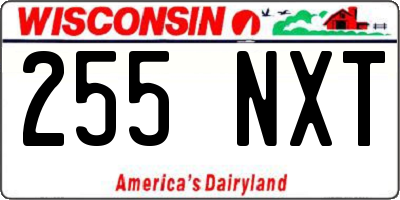 WI license plate 255NXT