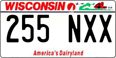 WI license plate 255NXX